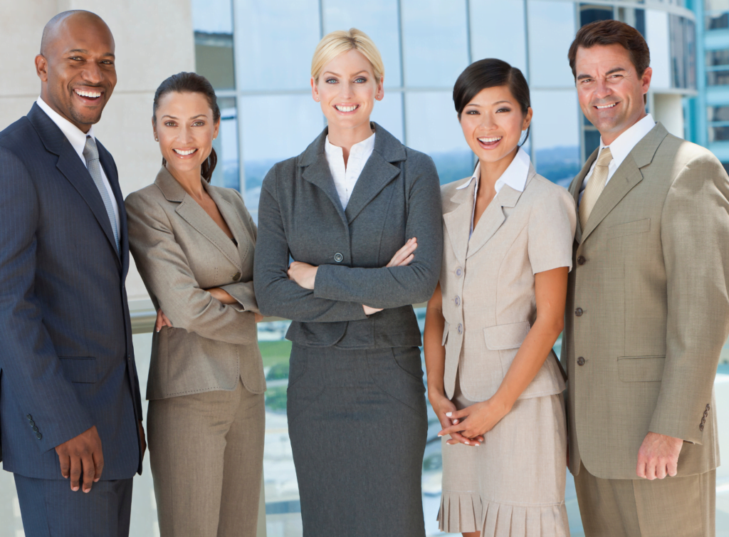 Diverse group of 5 professionals